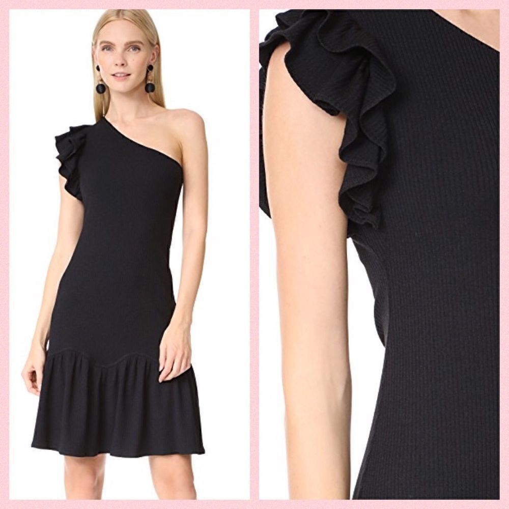 Rebecca Taylor Ruffle Sweater One-Shoulder Dress BNWT